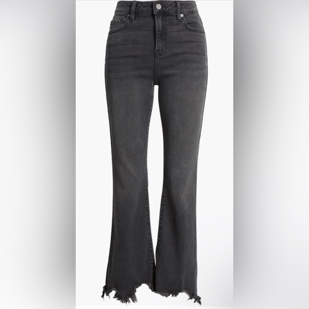 HIDDEN JEANS Fray Hem Crop Flare Jeans - Picture 1 of 5